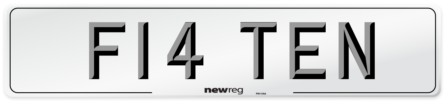 F14 TEN Number Plate from New Reg